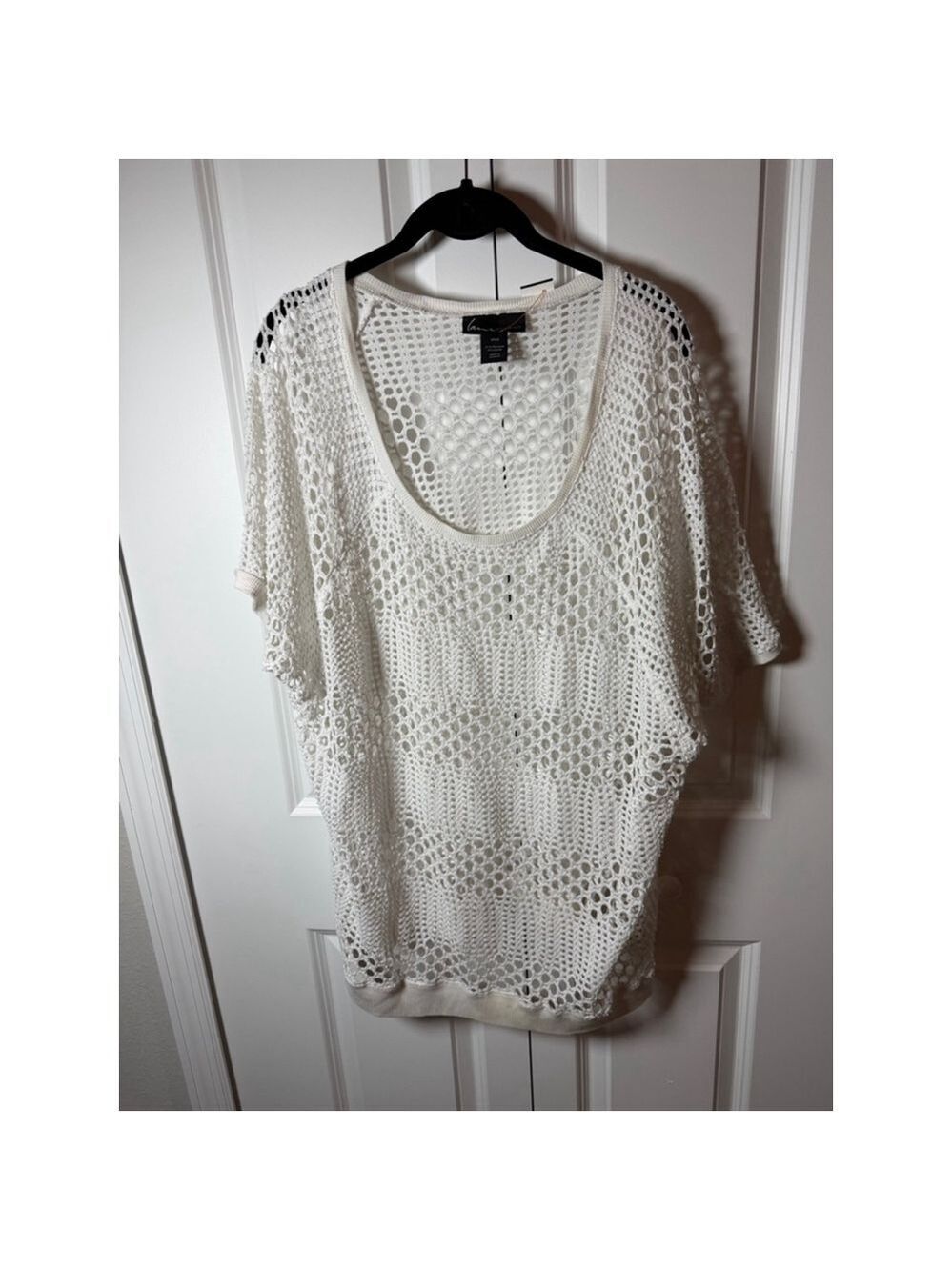 Lane Bryant White Crochet Tunic Top Plus Size 18/20